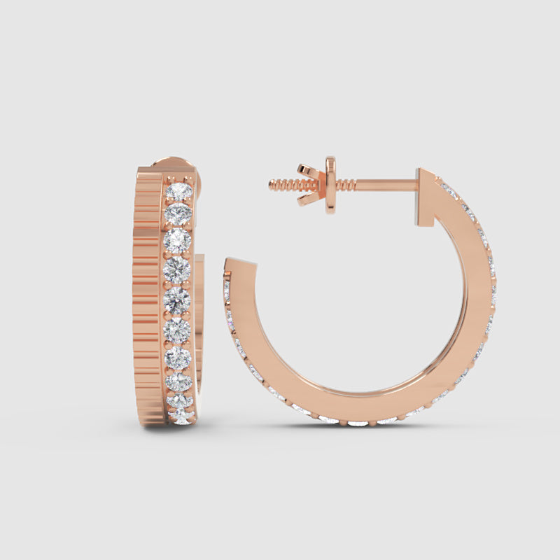 Classic Diamond Hoop Earrings In White Gold – Minimal Everyday Luxury Hoops | Jebij - Seven