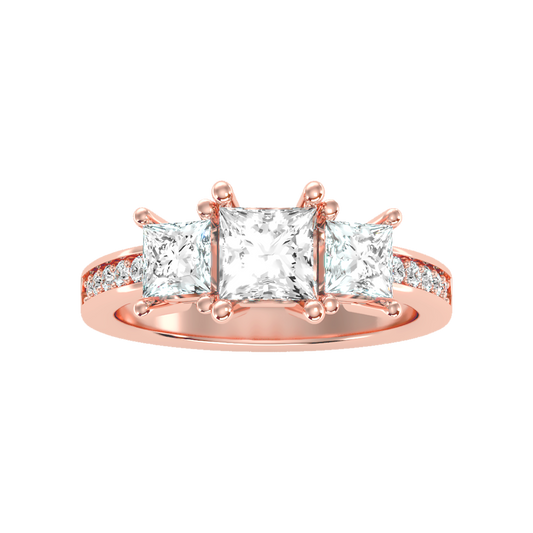 Ablaze Tri Stone Ring - Two