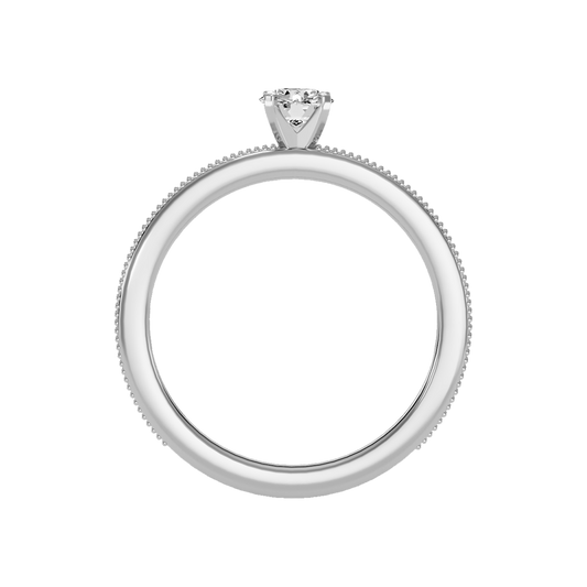 April Solitaire Ring In 925 Sterling Silver - Two