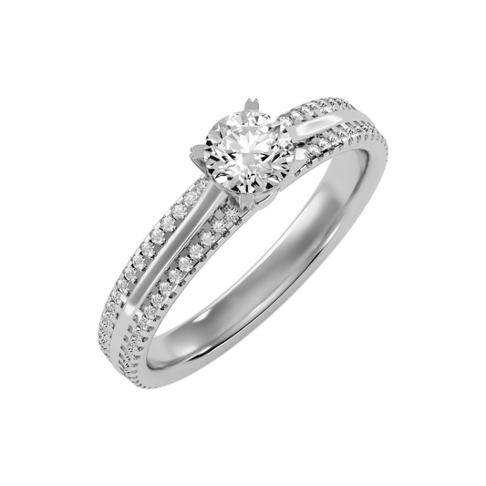A Cutting Edge Solitaire Ring In 925 Sterling Silver - Two