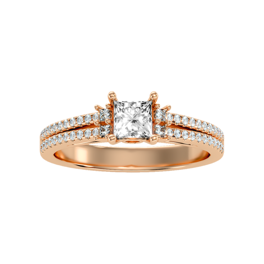 Bedazzled Solitaire Ring In 925 Sterling Silver - Two