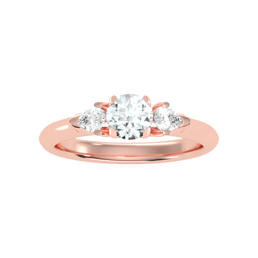 Blazing Tri Stone Ring In 925 Sterling Silver - Two