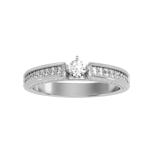 Bloom Solitaire Ring In 925 Sterling Silver - Two