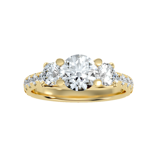 Blossomy Tri Stone Ring - Two