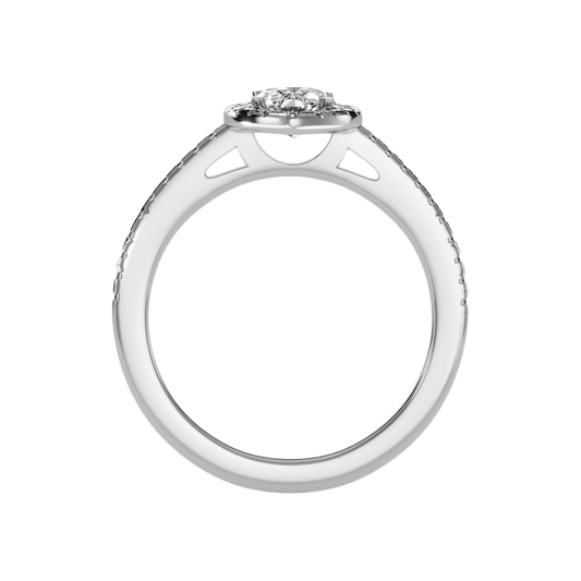 Bonita Pear Shaped Halo Ring In 925 Sterling Silver - Two