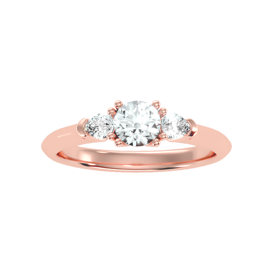Brillient Tri Stone Ring - Two