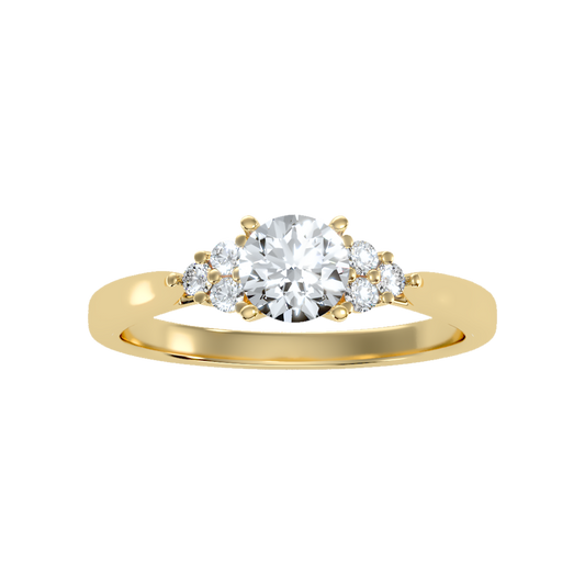 Celestial Solitaire Ring In 925 Sterling Silver - Two