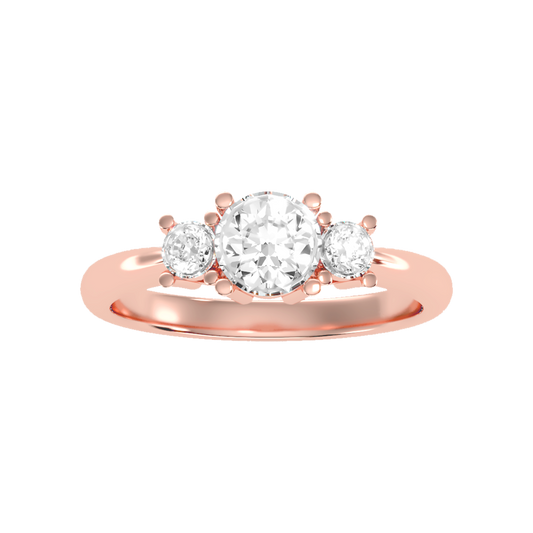 Coruscating Tri Stone Ring In 925 Sterling Silver - Two