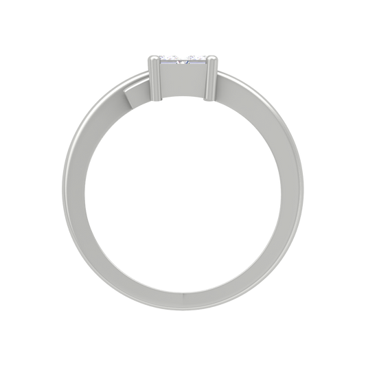 Criss Cross Solitaire Ring In 925 Sterling Silver - Two