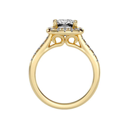 Cultivated Halo Solitaire Ring In 925 Sterling Silver - Two