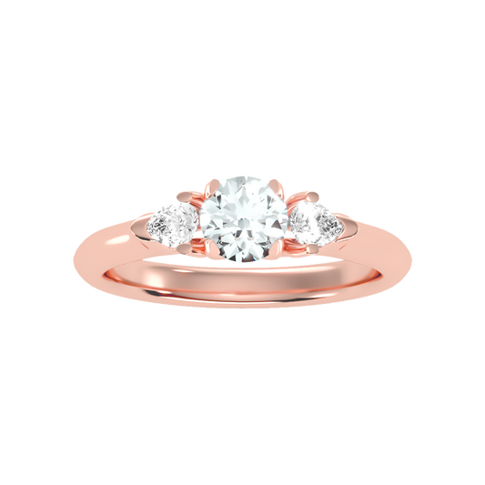 Effer Three Stone Diamond Engagement Ring In 925 Sterling Silver - Two