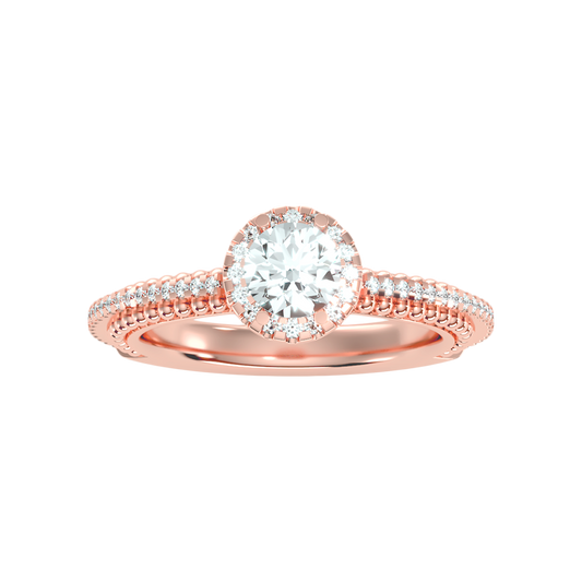 Effusive Halo Diamond Ring In 925 Sterling Silver - Two