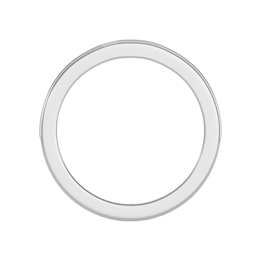 Elegant Half Eternity Wedding Band In 925 Sterling Silver - Two