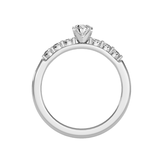 Elevated Solitaire Ring In 925 Sterling Silver - Two