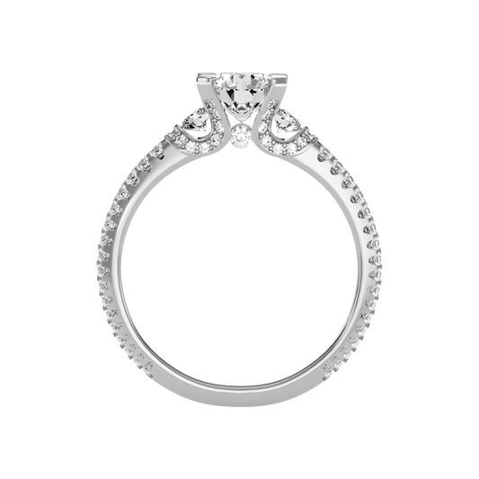 Elight Tri Stone Ring In 925 Sterling Silver - Two