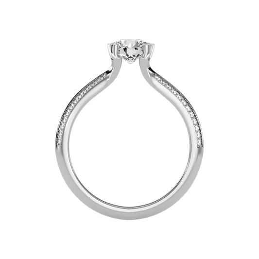 Esquirla Solitaire Ring In 925 Sterling Silver - Two