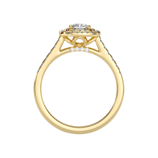 Exceptional Halo Diamond Engagement Ring In 925 Sterling Silver - Two