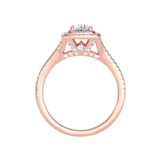 Exultant Halo Ring In 925 Sterling Silver - Two