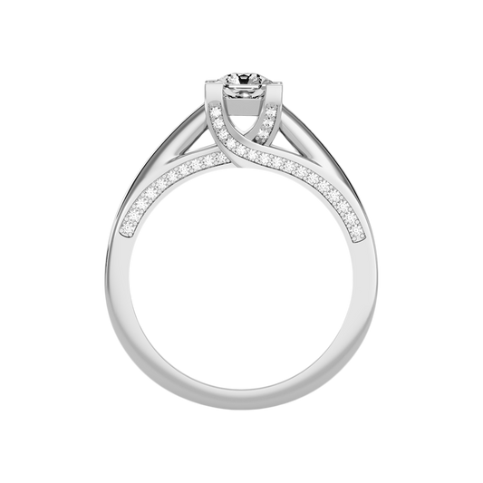 Fanciful Solitaire Ring In 925 Sterling Silver - Two