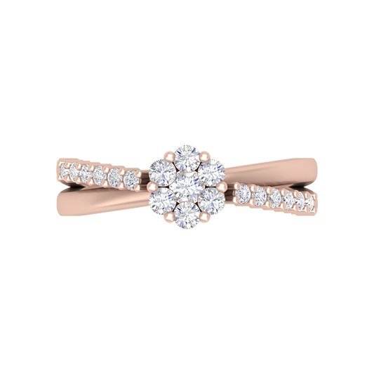 Floral Doom Ring In 925 Sterling Silver - Two