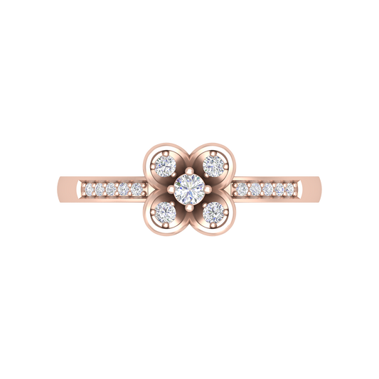 Flower Crown Ring In 925 Sterling Silver - Two