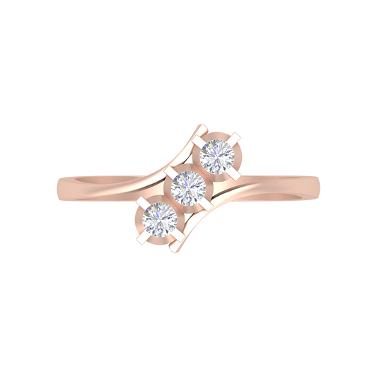 Gems Galore Tri Stone Ring In 925 Sterling Silver - Two