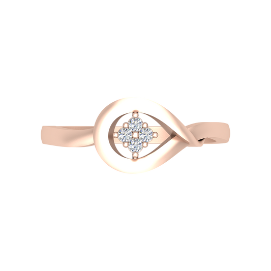 Glowing Droplet Ring In 925 Sterling Silver - Two