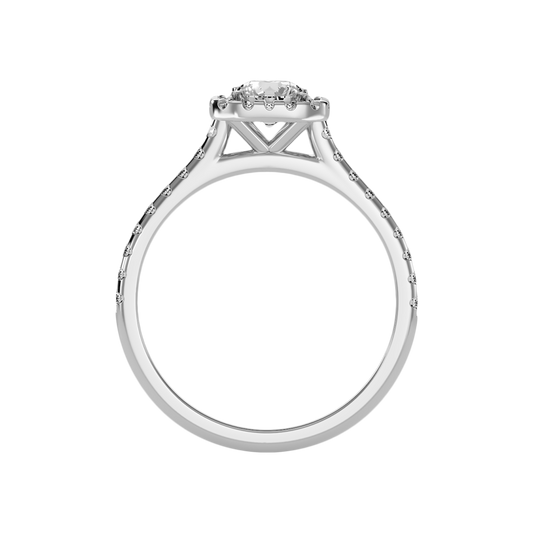 Grandeur Halo Ring In 925 Sterling Silver - Two