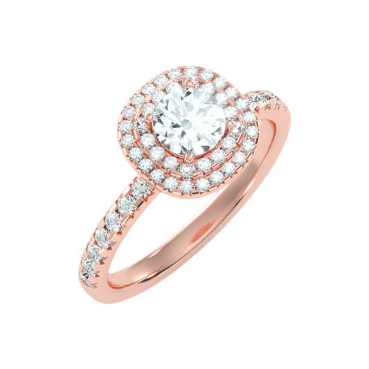 Jocular Halo Ring In 925 Sterling Silver - Two