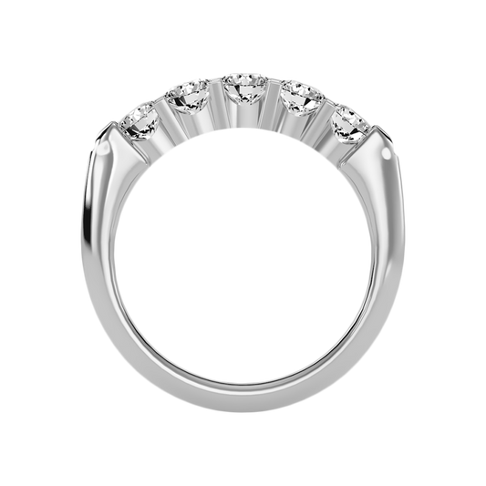 Joily Half Eternity Band In 925 Sterling Silver - Two