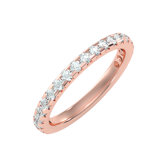 Lively Half Eternity Wedding Band In 925 Sterling Silver - Two