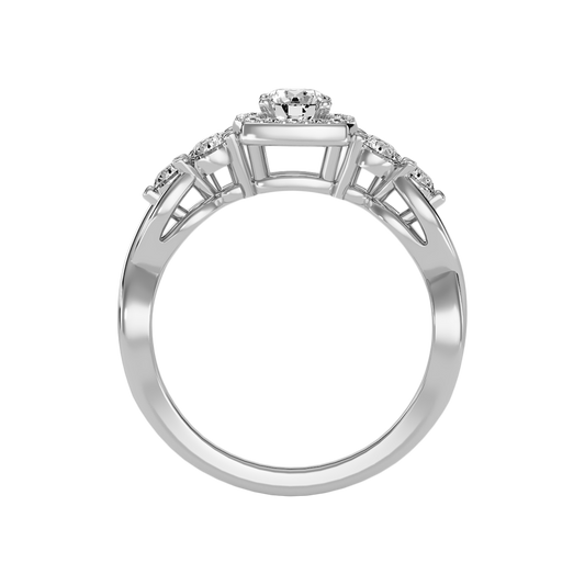 Loveable Halo Ring In 925 Sterling Silver - Two