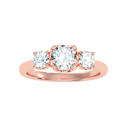 Lucent Tri Stone Ring In 925 Sterling Silver - Two