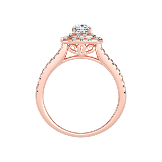 Misty Halo Solitaire Ring In 925 Sterling Silver - Two