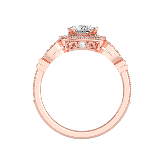 Novel Classic Halo Diamond Engagement Ring In 925 Sterling Silver - Two