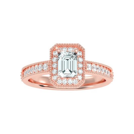 Ornamented Solitaire Ring In 925 Sterling Silver - Two