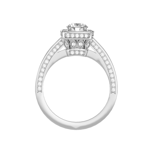Outlandish Halo Ring In 925 Sterling Silver - Two