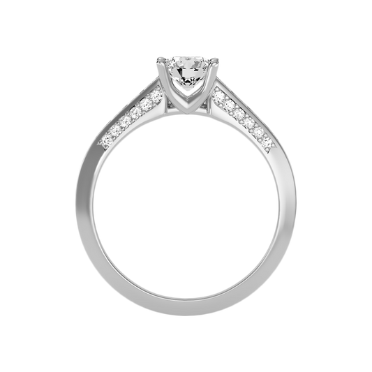 Radiante Solitaire Ring In 925 Sterling Silver - Two