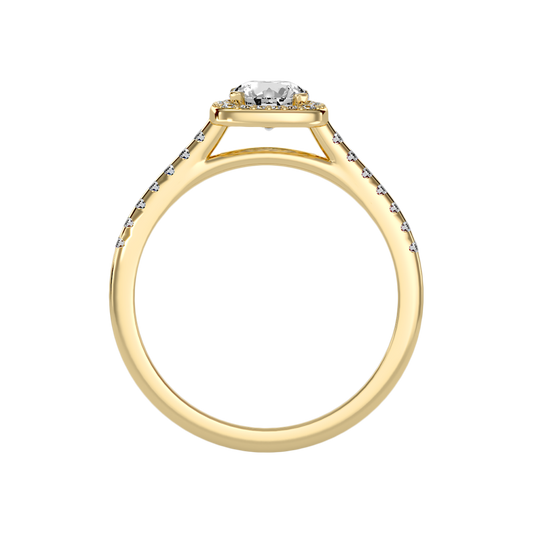 Renessaince Halo Ring In 925 Sterling Silver - Two