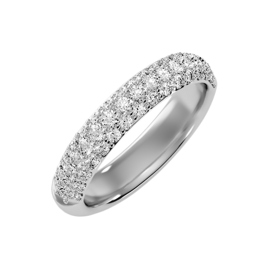 Shien Half Eternity Band In 925 Sterling Silver - Two