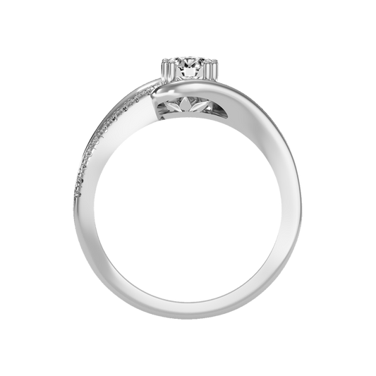 Shimmerin Halo Ring In 925 Sterling Silver - Two