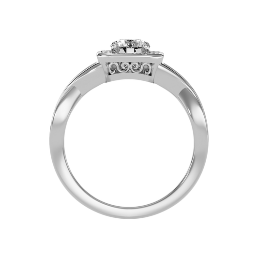 Siempre Halo Ring In 925 Sterling Silver - Two