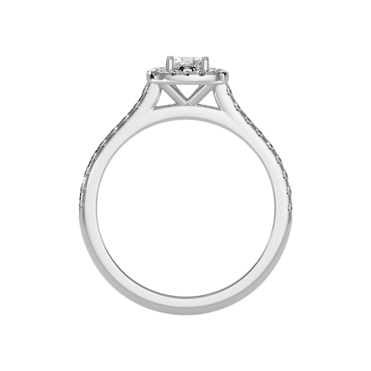 Stylized Solitaire Ring In 925 Sterling Silver - Two