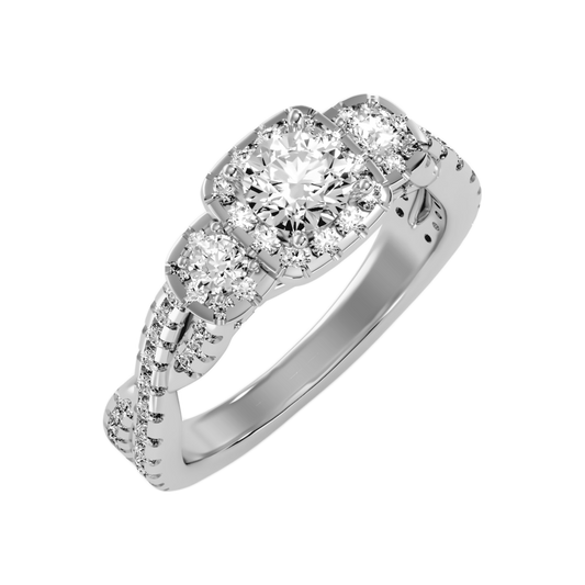 The Divine Three Stone Ring In 925 Sterling Silver - Two