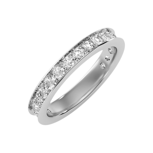 The Hippy Half Eternity Ring In 925 Sterling Silver - Two