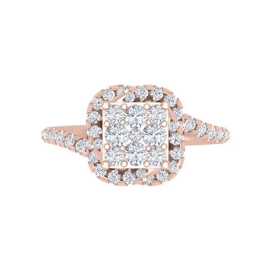Twisting Squamous Cocktail Ring In 925 Sterling Silver - Two