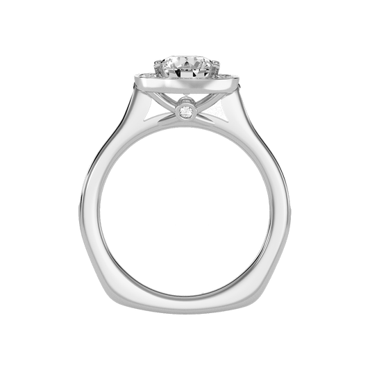 Vintage Classic Halo Diamond Engagement Ring In 925 Sterling Silver - Two