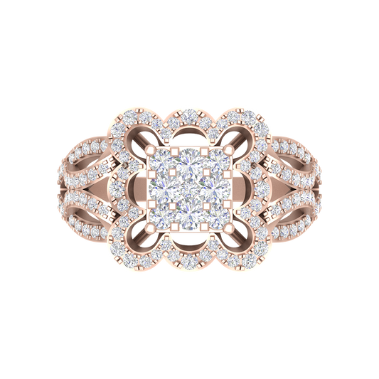 Zig Zag Squamous Cocktail Ring - Two