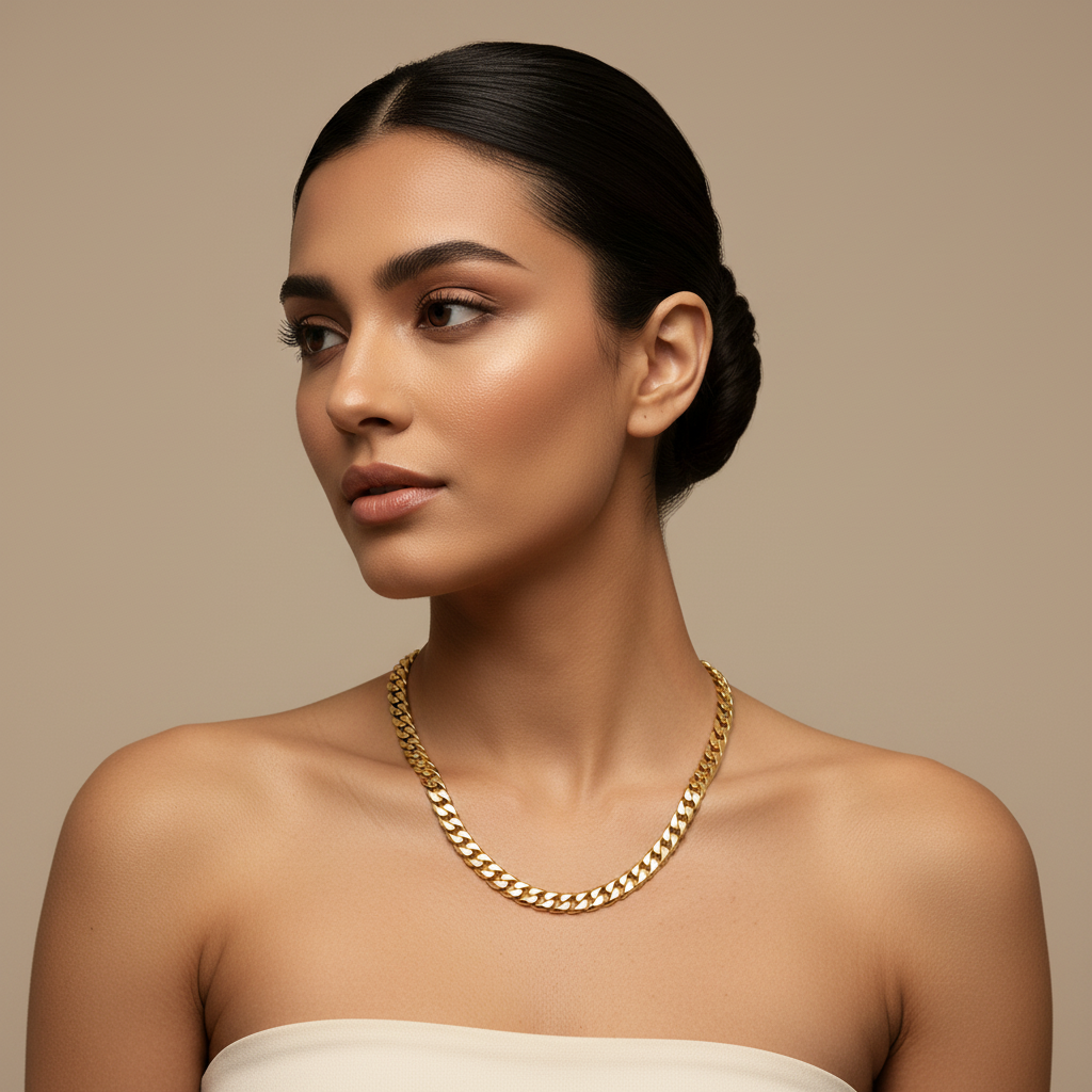 22 Inch Cuban Link Chain Necklace 6 Mm Width With Box Clasp - Five