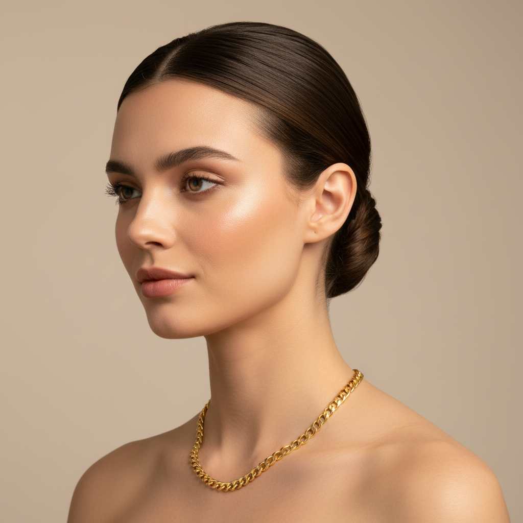 Classic Cuban Link Chain Necklace With Box Clasp - Five